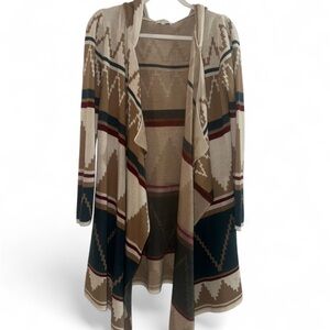 Soulmates Women’s Medium Aztec Geometric Knit Tan Western Sweater